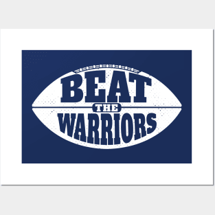 Beat the Warriors // Vintage Football Grunge Gameday Posters and Art